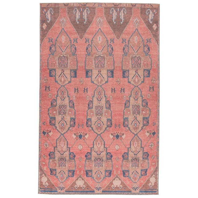 Lani Machine Washable Medallion Pink/Blue Area Rug - 3' 9" x 6' - Rectangle