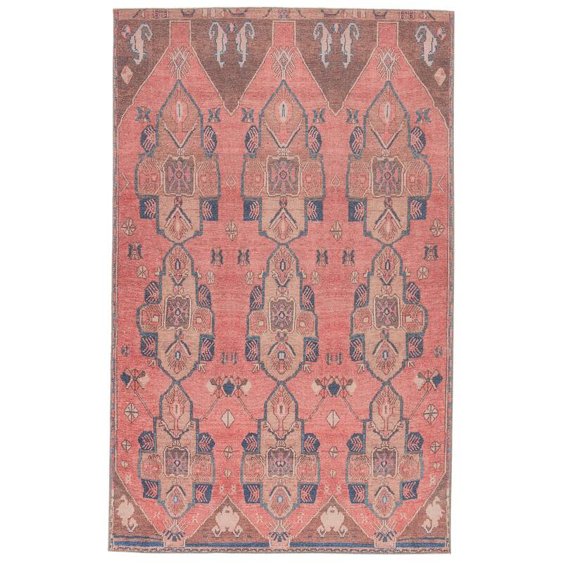 Lani Machine Washable Medallion Pink/Blue Area Rug - 5' x 7' 6" - Rectangle