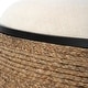 preview thumbnail 4 of 3, Braided Straw Upholstered Coffee Table - 36.25" - White and Brown