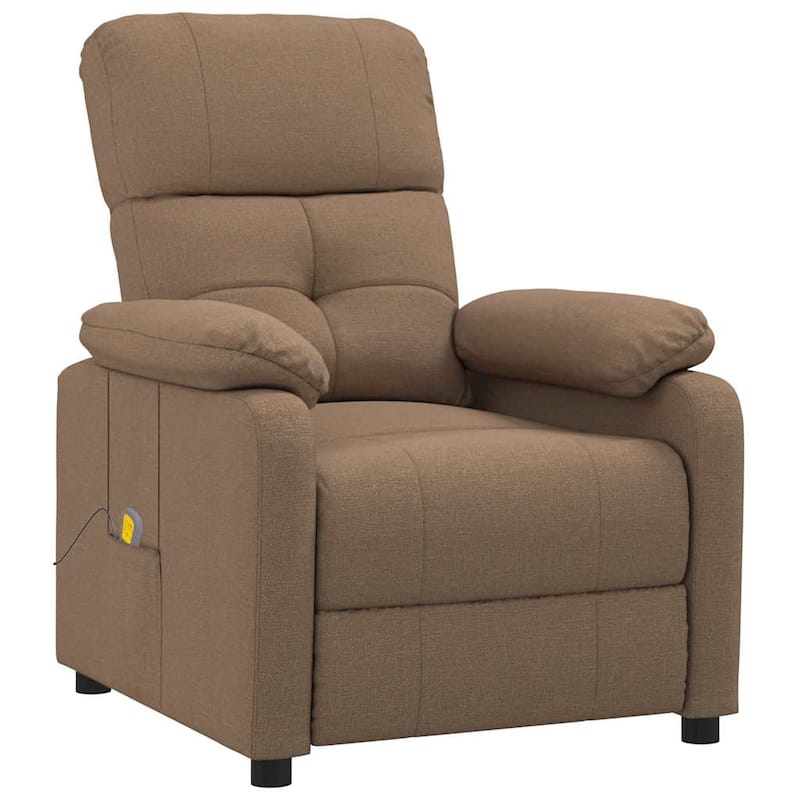 vidaXL Massage Recliner Brown Fabric - 28.7" x 35.4" x 39.4"