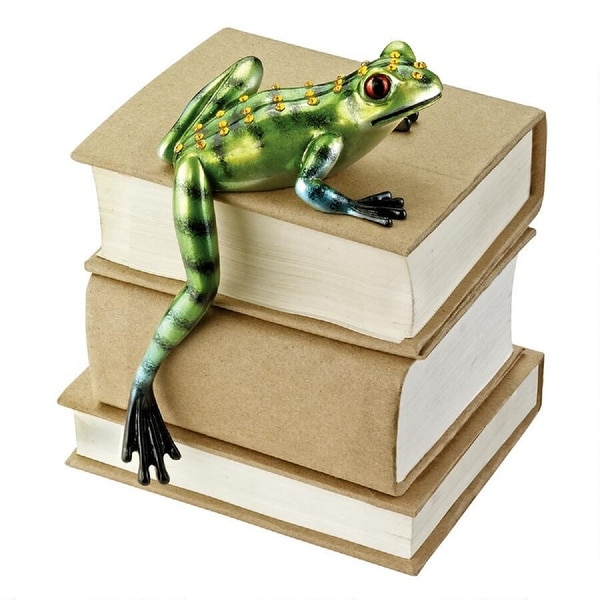 5.5" Book Laying Tree Frog Indoor/Outdoor Shelf Sitter - N/A