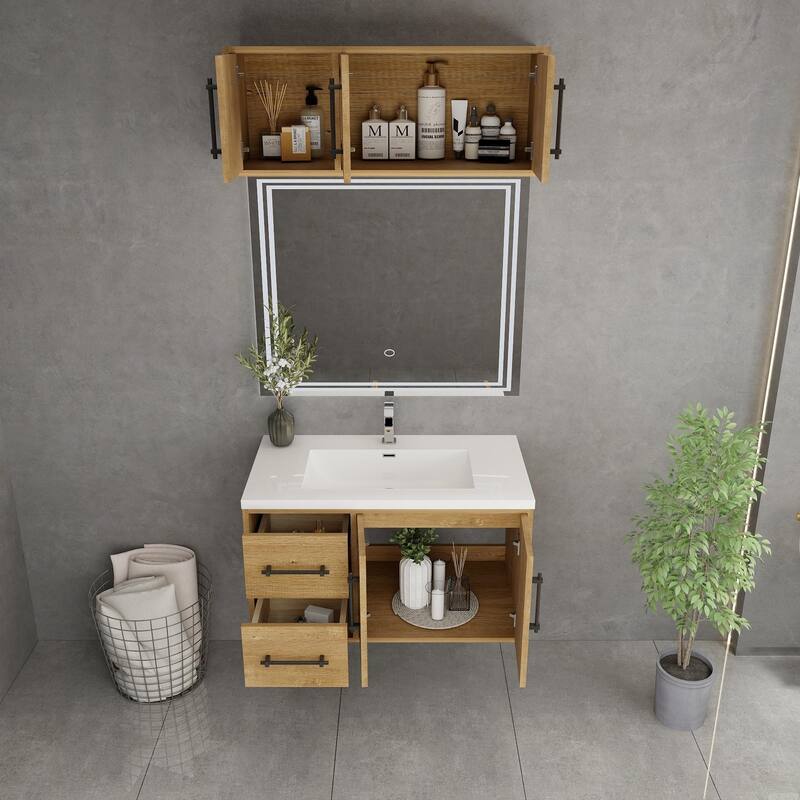 Victoria 36'' L Wall-Mounted Vanity Set with Motion Sensor LED light Top Cabinet
