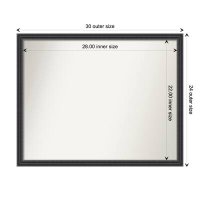 Stylish Black Non-Beveled Wood Framed Bathroom Vanity Wall Mirror - Stylish Black