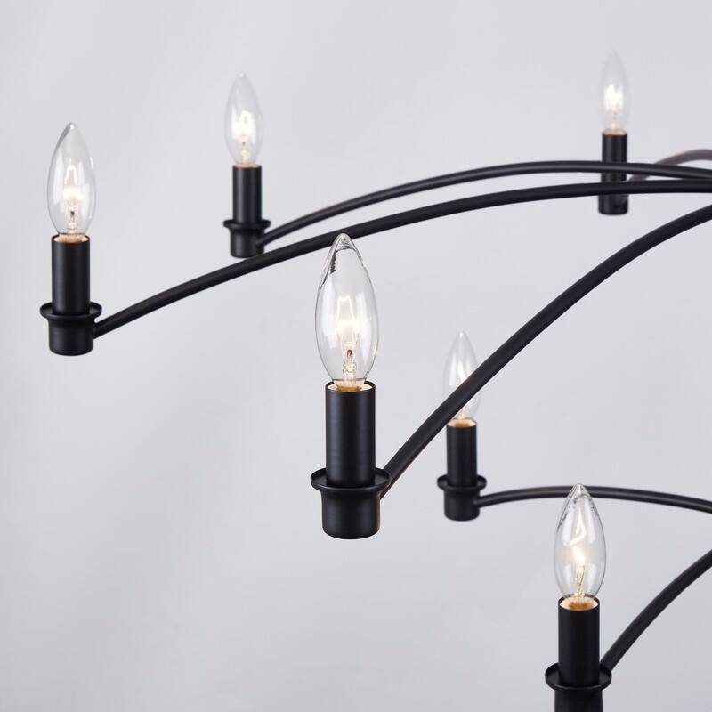 KAWOTI 12-Light Dimmable Classic Traditional Chandelier Pendant Light - W39.75"*H80"