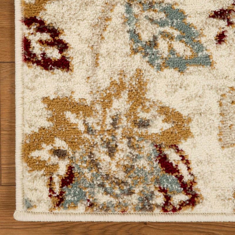 Superior Jacobean Modern Farmhouse Floral Indoor Runner or Area Rug