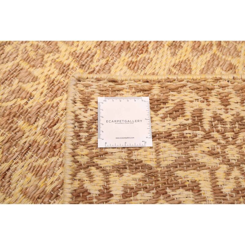 ECARPETGALLERY Flat-Weave Palas Denizli Light Gold Kilim - 5'3 x 7'6