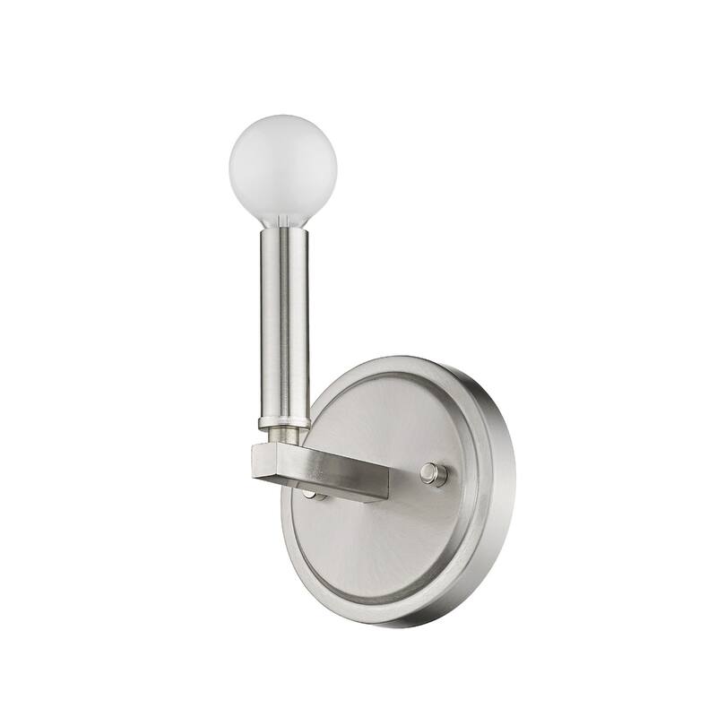 One Light Steel Wall Sconce Reversible Mount Ready - 4” x 5” x 6.63” (D x W x H)