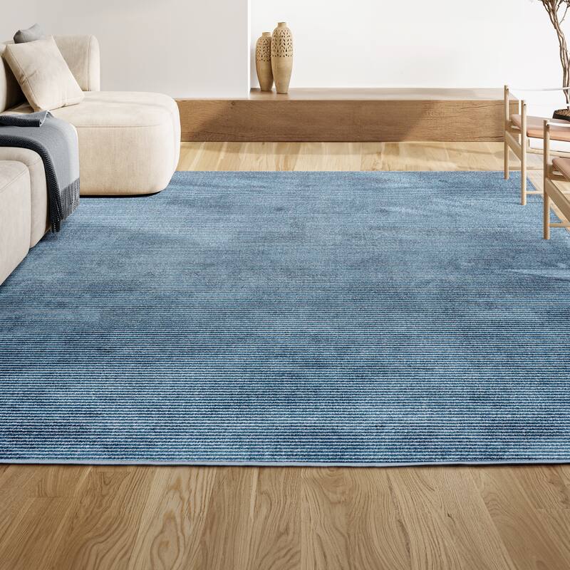 JONATHAN Y Athens Modern Minimalist Pinstripe High-Low Rug