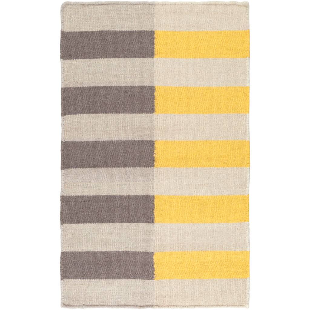 Hand-woven Brest Flatweave Striped Wool Area Rug