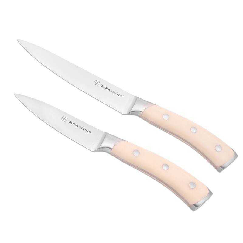 Dura Living Elite Forged German Steel 2-Piece Kitchen Knife Set - White - 2 Piece