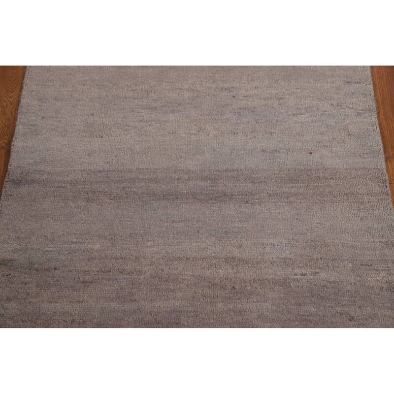 Hand Knotted Oriental 100% Wool Carpet Modern Modern Greys & Charcoal Gabbeh Area Rug - 4' 0'' X 2' 7''