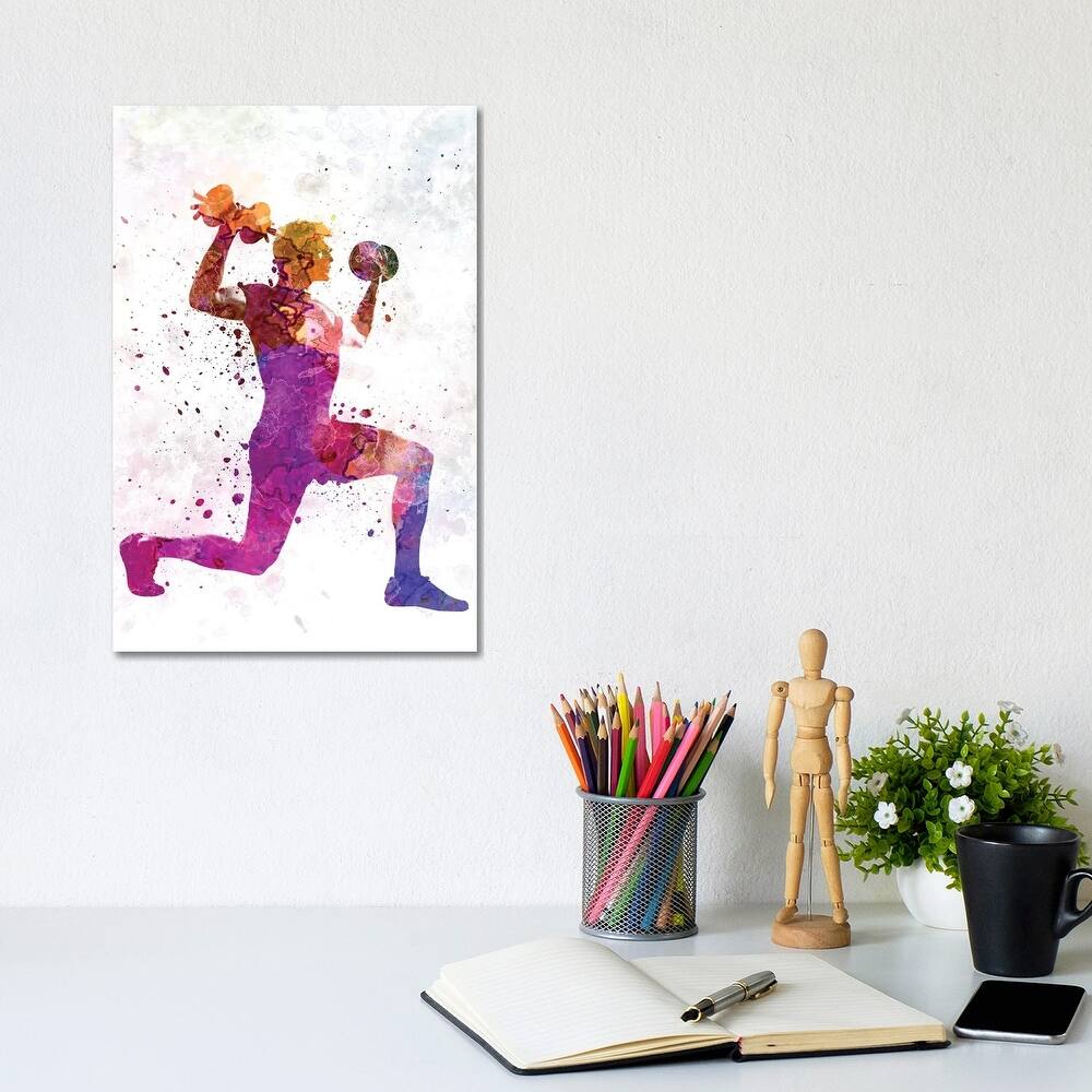 iCanvas "Man Exercising Weight Training Workout Fitness" by Paul Rommer Canvas Print