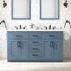 preview thumbnail 62 of 127, Bailey Bathroom Vanity with Power Bar 60" - Blue Lagoon with Matte Black Hardware