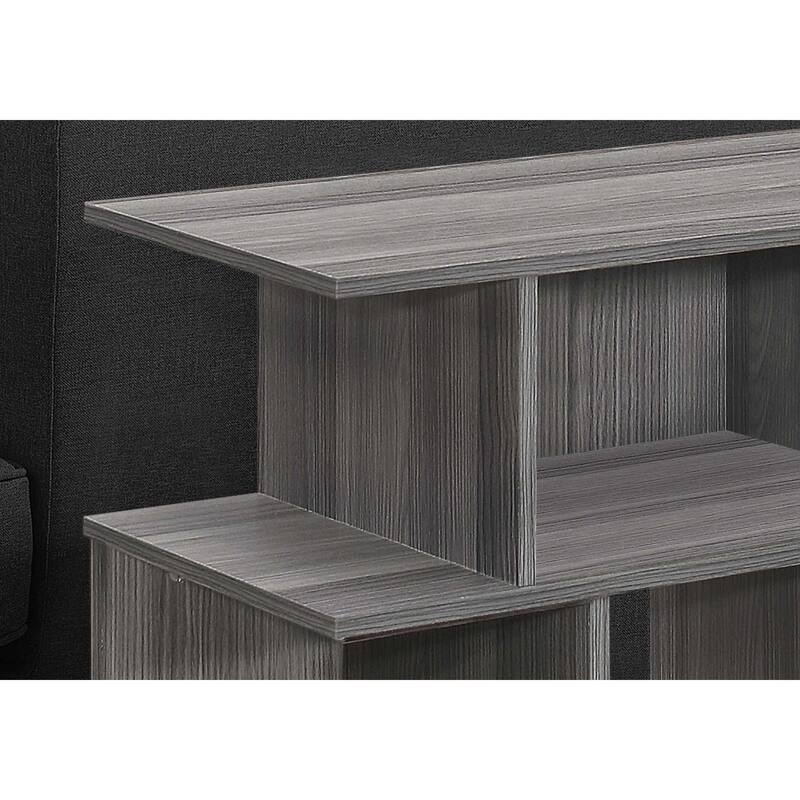 24" Rectangular Wood End Table with Six Open Shelves Perfect for Living Room or Office - 23.75”H x 11.75”W x 23.75”D