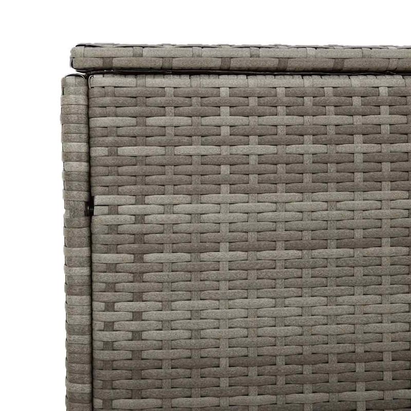 vidaXL Garden Storage Box Grey PE rattan, Powder-Coated Steel Large - 19.7 x 86.6 x 22.8