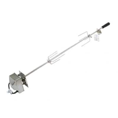 Spire 32" Stainless Steel Rotisserie Grilling Kit w/ Motor, 2 Forks, 1/2" Rod, & Hardware - Silver