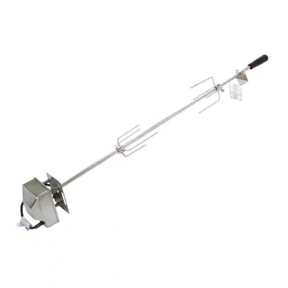 Spire 32" Stainless Steel Rotisserie Grilling Kit w/ Motor, 2 Forks, 1/2" Rod, & Hardware - Silver
