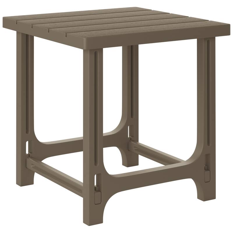 Polytrends Coastline Outdoor Poly Adirondack Chair with Side Table