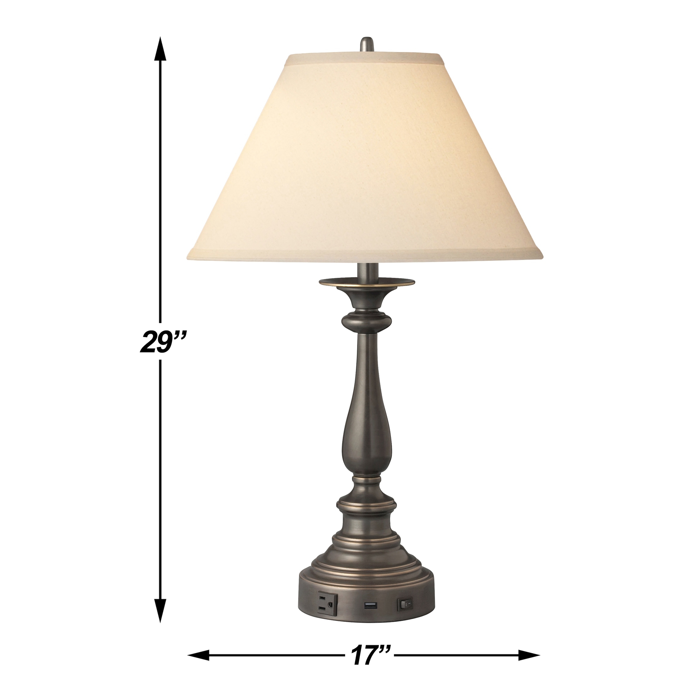 29 in. Madison Bronze Single Nightstand Lamp