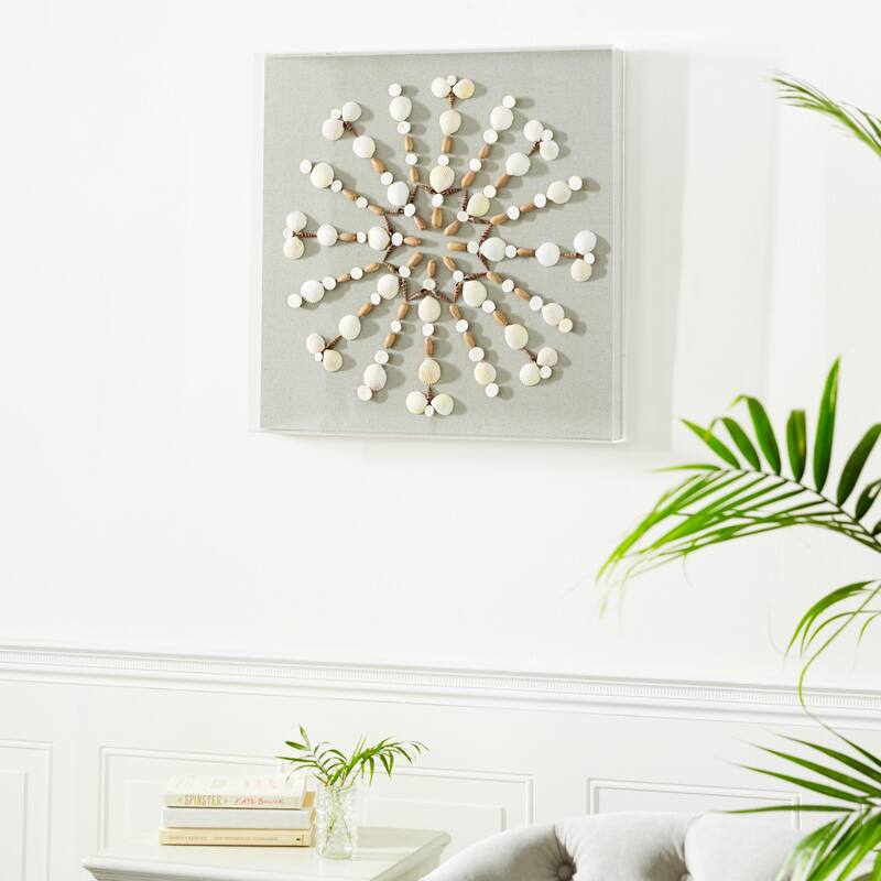 Acrylic Plastic Shell 3D Shadow Box with Gray Fabric Backing - Clear - Roche River Decor