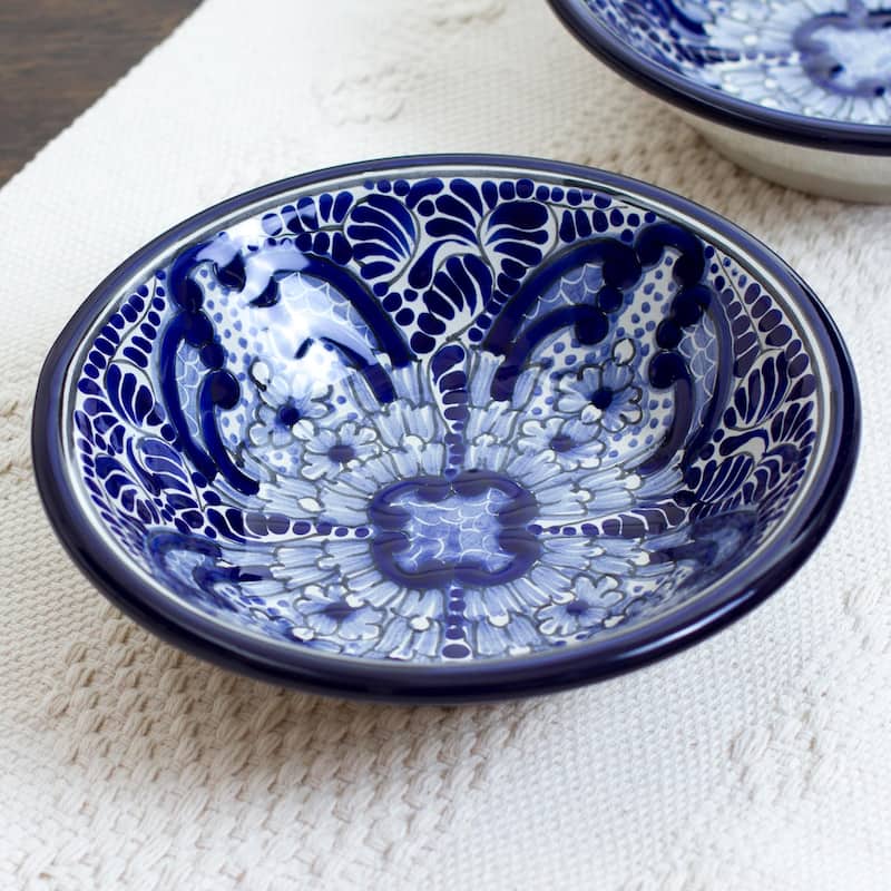 NOVICA Handmade Puebla Kaleidoscope Ceramic Bowls (Pair)