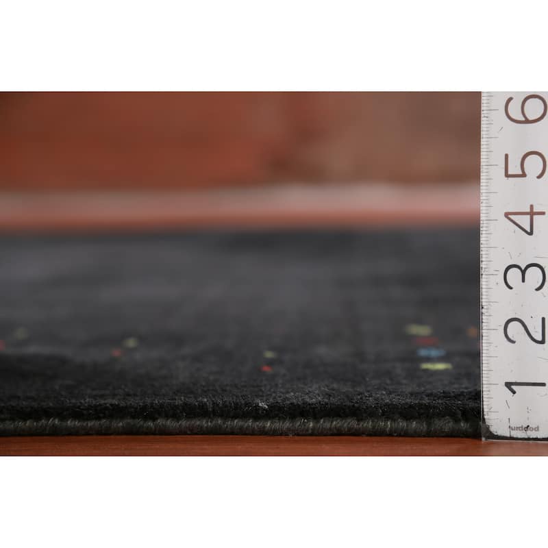 Hand Knotted Oriental 100% Wool Carpet Tribal Tribal Greys & Charcoal Gabbeh Area Rug - 8' 3'' X 8' 2''