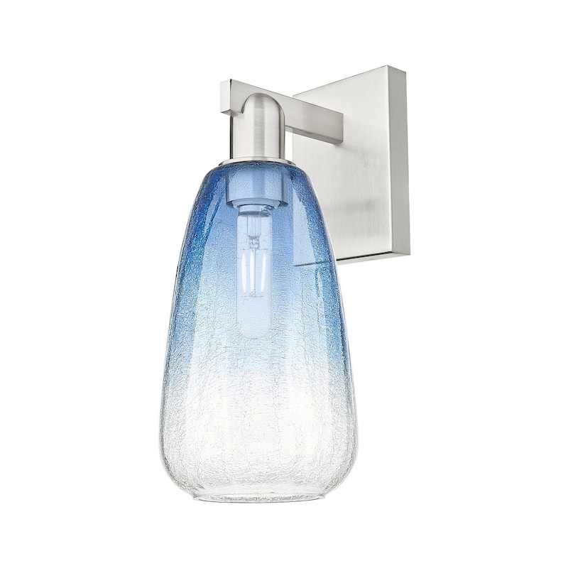 Innovations Lighting 716-1W-11-8 Brookhaven Almond Sconce Brookhaven - Brushed Satin Nickel / Sapphire Blue