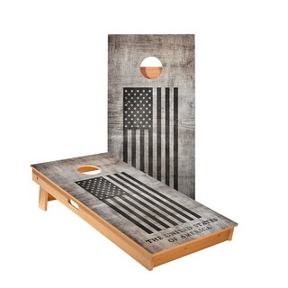 Full American Black Flag Cornhole Boards