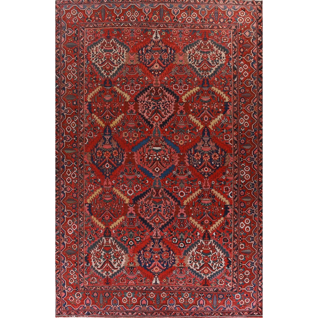 Hand Knotted Oriental 100% Wool Carpet Traditional Geometric Red Bakhtiari Area Rug - 18' 0'' X 12' 9''