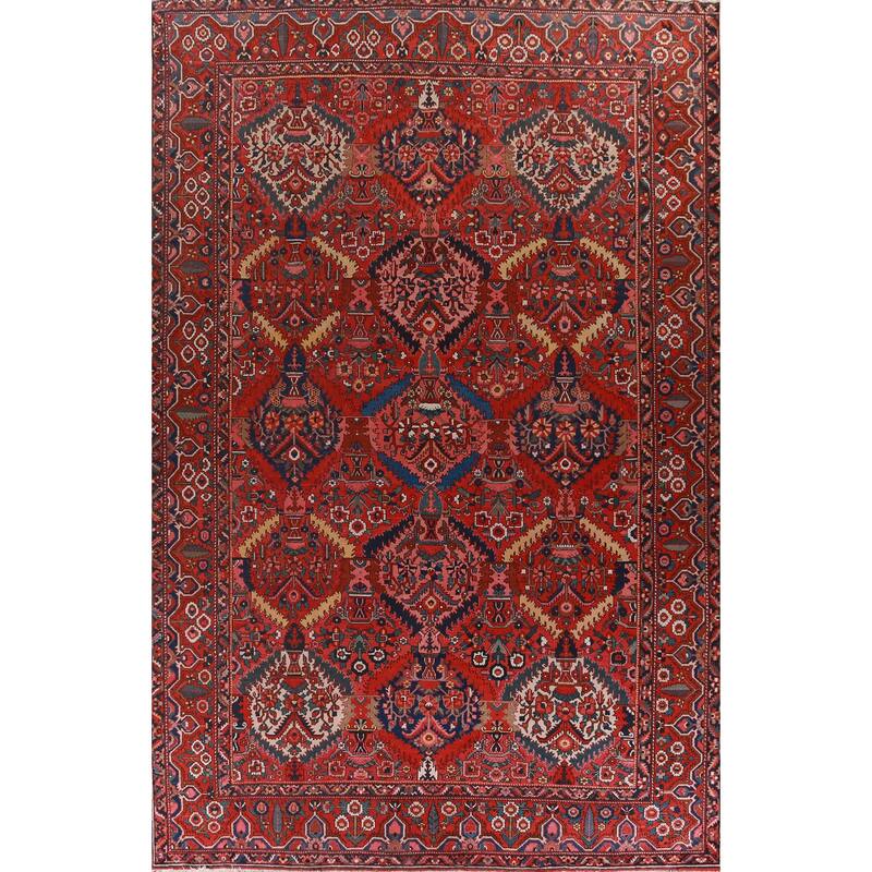 Hand Knotted Oriental 100% Wool Carpet Traditional Geometric Red Bakhtiari Area Rug - 18' 0'' X 12' 9''