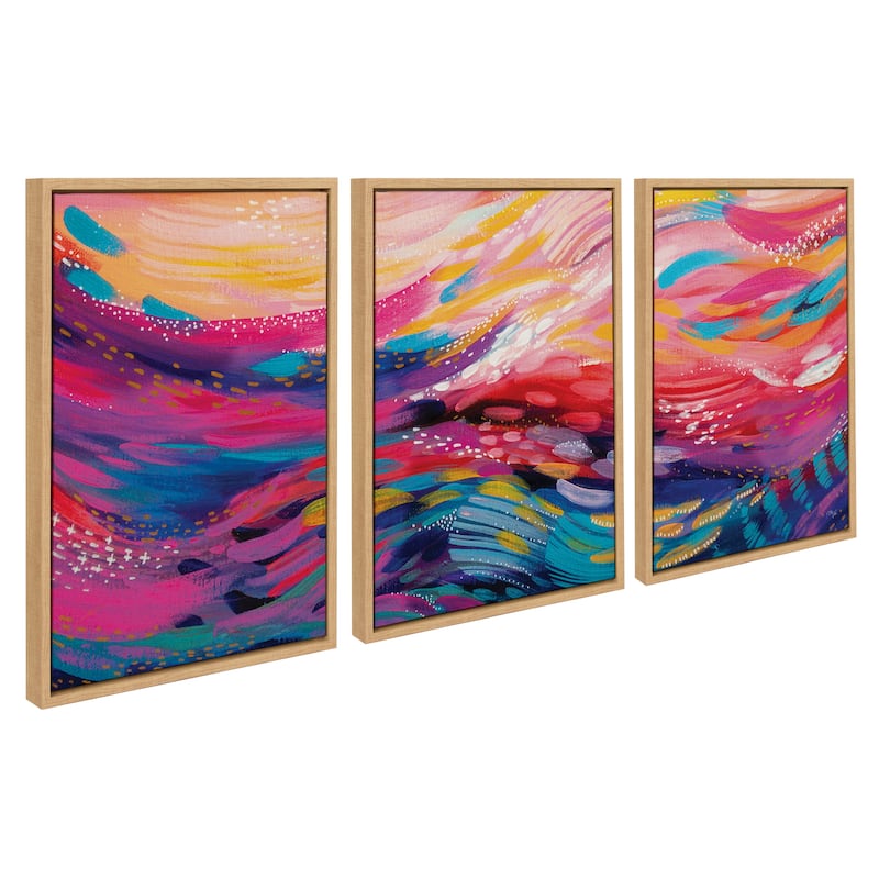 Kate and Laurel Sylvie Burshstrokes Canvas Art Set by Jessi Raulet