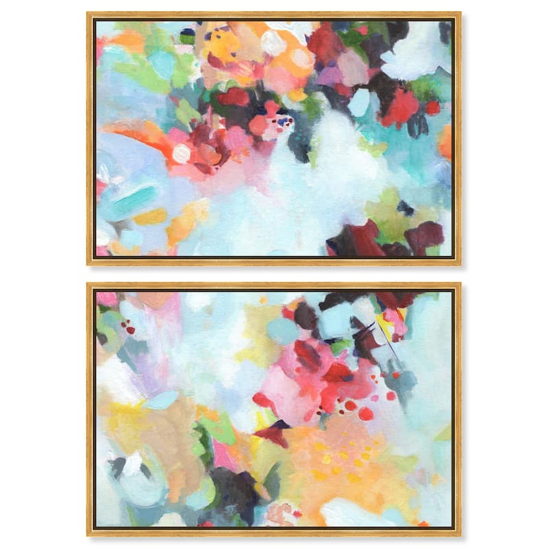 Play of Light Canvas Set of 2 by Art Remedy - 30" x 20" - Gold