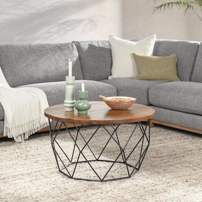 Chester Geometric Hand-finished Coffee Table by Kosas Home - 18Hx32Wx32D