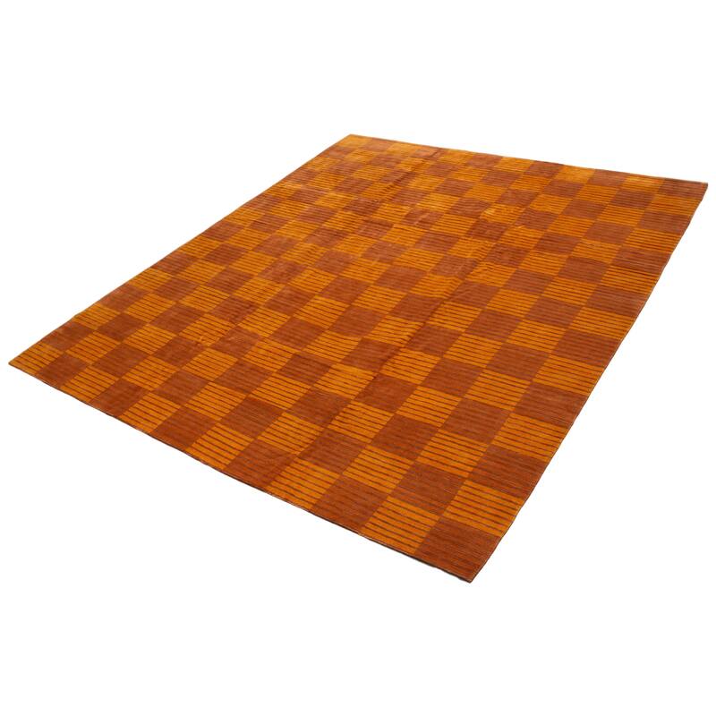ECARPETGALLERY Hand-knotted Opulence Orange Silk, Wool Rug - 11'7 x 14'7