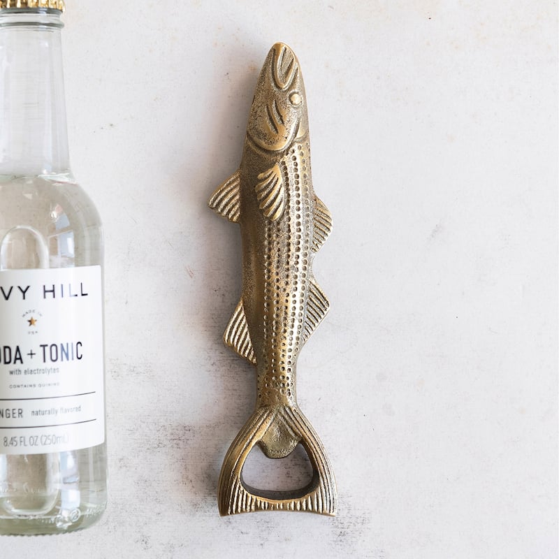 Cast Aluminum Fish Shaped Bottle Opener - 7.0"L x 2.0"W x 0.5"H