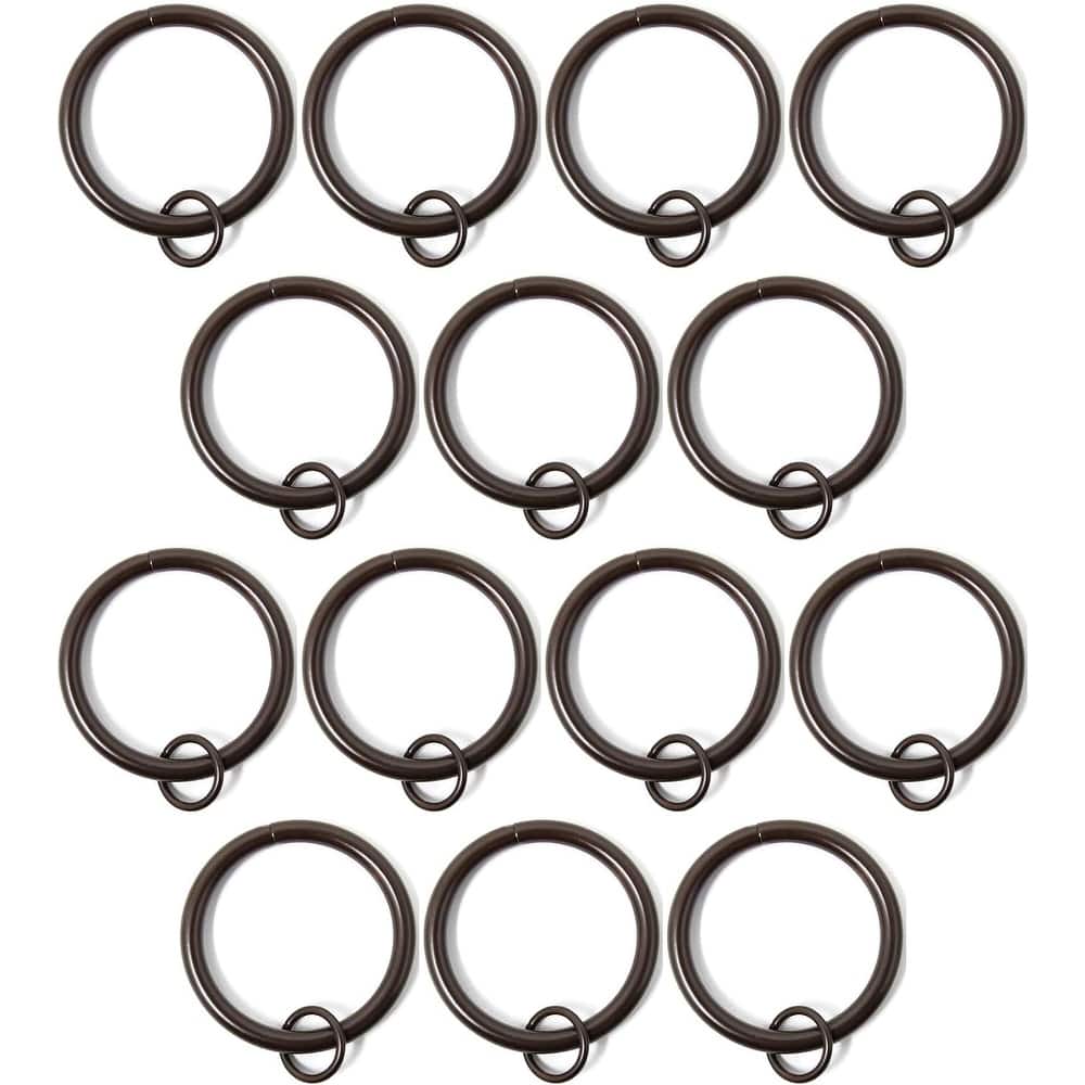 Set of 14 Solid Metal Window Drapery Curtain Panel Ring with Eyelet, 1.5" Inner Diameter, Fits Up to 1.25" Rod