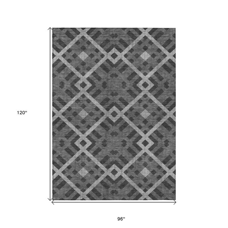HomeRoots Geometric Transitional Rectangle Outdoor Rug