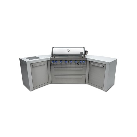 Mont Alpi 44-Inch 6-Burner 115000 BTU Deluxe 45 DegreeStainless Steel Island Gas Barbecue Grill