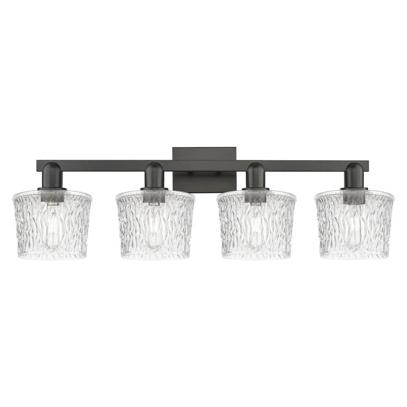 Innovations Lighting 716-4W-11-34 Niagara Vanity Niagara 4 Light 34" - Matte Black / Clear
