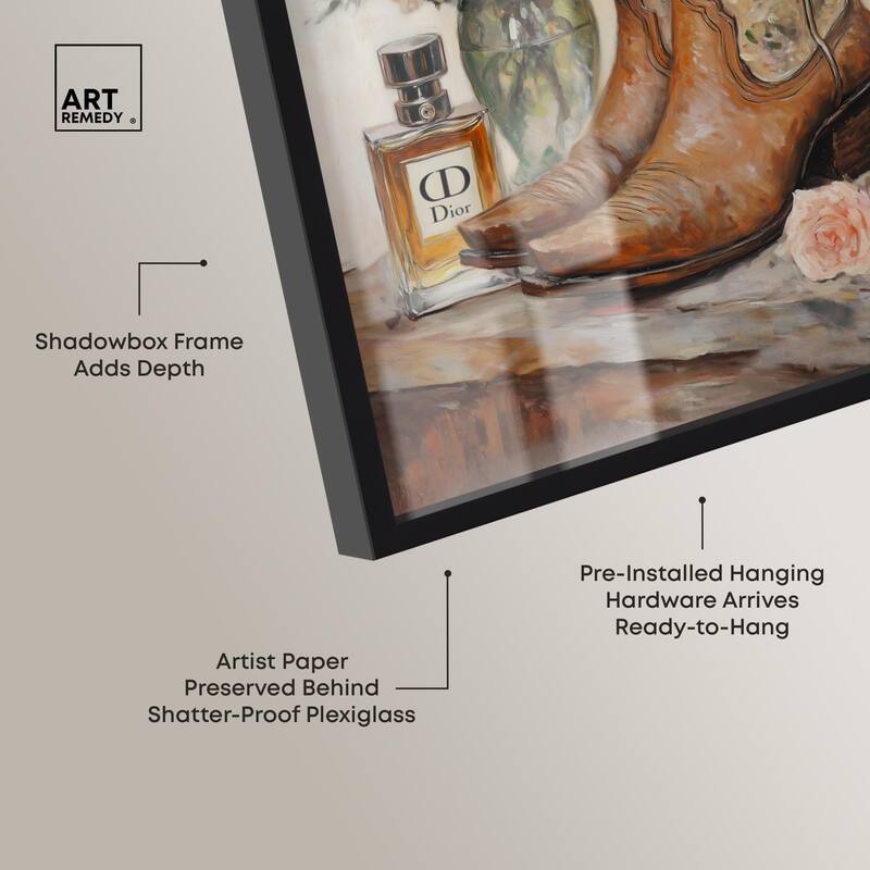 Delicate Floral Boots Shadowbox by Art Remedy