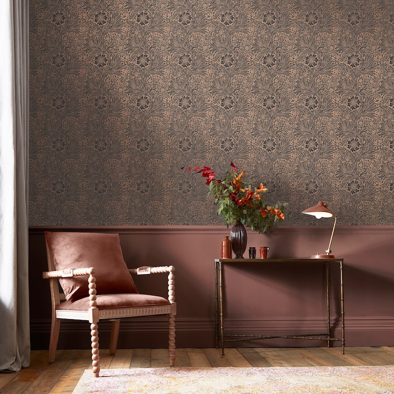 William Morris Marigold Fibrous Charcoal Wallpaper