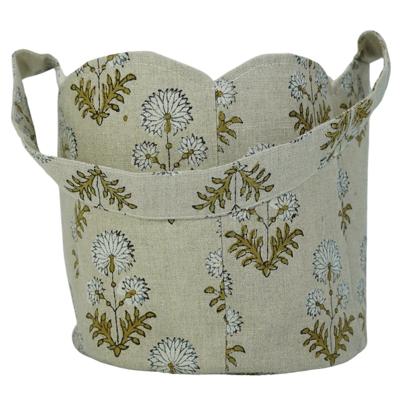 Fabdivine Handmade Floral Room Décor Nursery Storage Basket