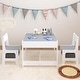 preview thumbnail 10 of 18, Kids Table and Chair Set,3 in 1 Wooden Table with Storage Drawer for Toddlers Drawing,2 in 1 Detachable Tabletop Table Set