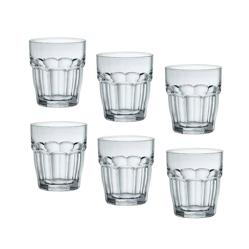 Bormioli Rocco Set of 6 Rock Bar Stackable DOF Glasses - 13.25 oz. - 13.25 oz. - Clear