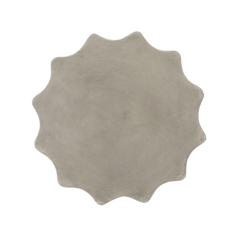 Roomfitters Canis Concrete Side Table, Outdoor Accent End Table, Modern Patio Small Round Table, Grey - Gray