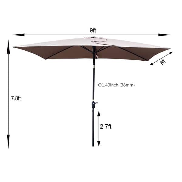 cabana stripe patio umbrella 6 Yellow Cabana Stripe 9ft 6-Rib Umbrella Canopy Replacement