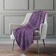 preview thumbnail 7 of 76, Premium Machine Washable Boho Stripes Sherpa Throw Blanket Eggplant - 4'2" x 5'10"