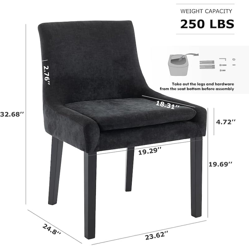 Upholstered Corduroy Accent Side Leisure Chairs with Soild Wood Legs