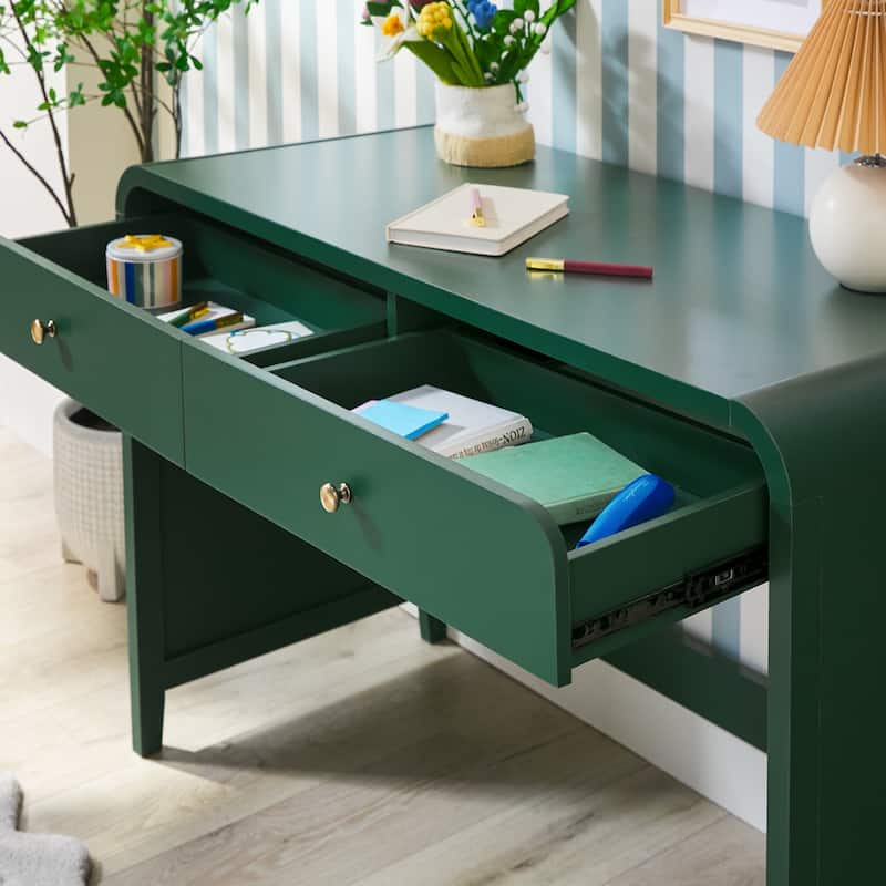 Walker Edison Modern Curve Design Writing Desk