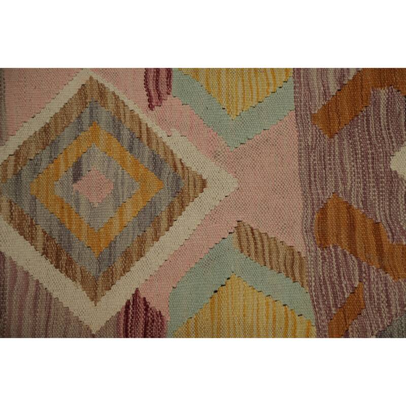 Hand Woven Oriental 100% Wool Carpet Southwestern Tribal Multi-Colored Kilim Area Rug - 7' 5'' X 4' 11''